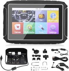 Motorcycle Navigation Device with 4.3in 480 x 272 HD Touch Screen, Bluetooth Headset Connection HiFi Speaker for Cars for for CE 6.0(France Map)