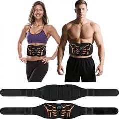 JUMPER Electronic Muscle Stimulator, ABS Stimulator, Ab Toning Belt Muscle Toner, Fitness Strength Training Workout Equipment for Men Women Black
