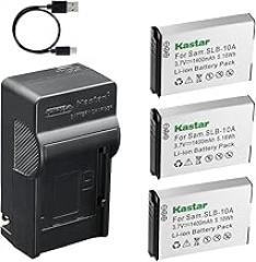 Kastar 3-Pack Battery and AC & USB-C Charger, Compatible with Samsung SLB-10A WB250F WB350F WB800F WB850F WB1000 WB1100F EX2F HMX-U10 HMX-U20 JVC GC-XA2 ADIXXION Toshiba Camileo S30 X150 G1 G2F