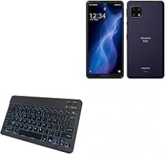 BoxWave Keyboard Compatible with Sharp Aquos sense5G - SlimKeys Bluetooth Keyboard - with Backlight, Portable Slim LED 7 Colors - Jet Black