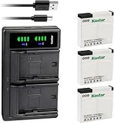 Kastar 3-Pack Battery & LTD2 USB Charger for Xiaomi Yi Action Camera, Yi 1, Sports Action Camera, Xiaoyi 1080P (4.2V, 800mA)