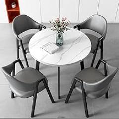 Meeting Table, Reception Table and Chair Combination, Negotiation Table Sales Office Shops Meetings Small Round Tables, Space-Saving Coffee Table and Chair Set(Gray)