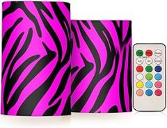 Pink Zebra Electronic Candle Light,No Open Flame, No Smoke, No Wax Drips, Remote Controllable, 4-Hour/8-Hour Timer for On/Off, Multiple Light Settings, Versatile for Different Occasions.