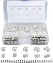 jst Ph Connector kit 2, 3, 4, 5, 6 pin connectors Bent Male/Female housings and 26AWG pre-Crimped Electronics for Circuit Board connectors (Terminal Set 460 pcs)