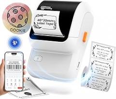 Label Maker Machine with Tapes,Address Label Maker Output 0.78''-2'' Paper, M100 Thermal Label Maker with 1000 Icons, Bluetooth Label Printer for Small Business,Home Use,Kitchen,Name Tag,School,White