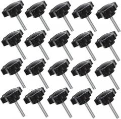 OUNONA 20pcs Star Knobs with Threaded Design Comfortable Handle Clamping Knobs for Furniture Electronic Equipment and Umbrella Stand Parts