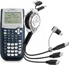 Multi Charging USB C Cable 6in1 Retractable Power Charger Cord Adapter for Texas Instruments TI-84 Plus, TI-84 Plus C Silver Edition, TI 89 Titanium TI Nspire CX TI Nspire CX CAS Graphing Calculator