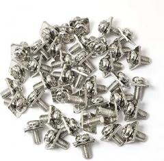 40pcs M5x10 Terminal Block Screws with 12x12mm Square Washers, Nickel Plated Carbon Steel, Silver(M3x8), 64432