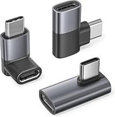 RUXELY USB C 90 Degree Adapter 3Pack,PD 100W 40Gbps Right Angle Extender,Type C Male to Female Connector,Thunderbolt 4 3 Extension Converter for iPhone 17 16 15,MacBook Pro,Steam Deck,Switch,Laptop