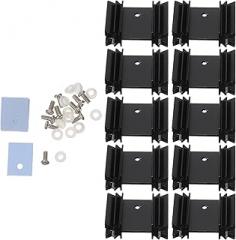 Aluminum Semiconductor Device Heat Sink Cooler Fin Set 40Pcs with Insulation Pads and Screws for Electronic Cooling Applications in Computer Components and DIY Repairs Random Color