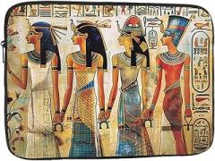 Women in Old Egyptian Print Laptop Bag Men Women Shockproof Travel Office School Laptop Bag, black, 13 inch