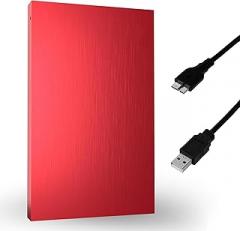 500GB External Hard Drive USB 3.0, Portable 2.5-Inch External HDD Backup Storage for Laptop, PC, Mac, Gaming Console (PS3/PS4) – Red