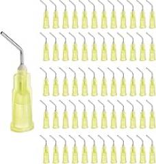 uxcell 60 Pcs Pre Bent Dispensing Needle Tips, 20 Gauge Stainless Steel 45 Degrees Bent Dispensing Tips 0.5
