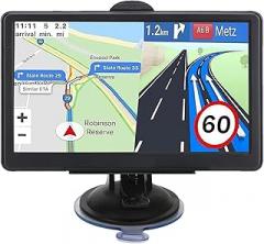 7 Inch Car GPS Navigator with 2025 USA Maps, Voice Turn-by-Turn Guidance, Lane Assistance, Speed and Red Light Warning for Vehicles,GPS Satellite Navigator with Free Lifetime Map Update,