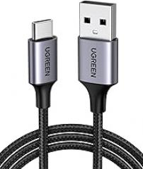 UGREEN USB to USB C Cable, Car Carplay Cable USB A to Type C Cable Fast Charging Braided USB C Cord Compatible with iPhone 16/16 Plus/16 Pro/15, Samsung Galaxy S24/S23, Pixel 8/7, 1.6FT