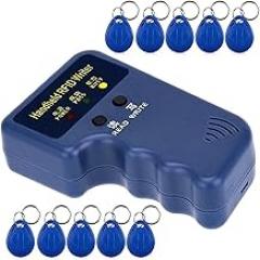 RFID Handheld 125khz Key fob Smart Reader Writer Copier with 10pcs Writable T5577 Key Cards