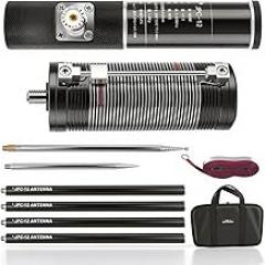 HF Antenna for Ham Radio JPC-12, 7MHz-50MHz Shortwave Radio HF Vertical Antenna with Sliding Rheostat, 40m-6m 8 Band Short Wave PAC-12 Portable Antenna Kit(M10) for Outdoor