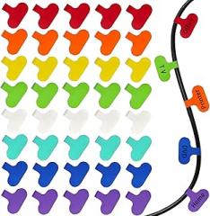 40 Pcs Multi Color Cable Labels, Oval Wire Labels for Electronics, Computer & Industrial Cable Management and Identification, Durable Cord Tags with Writable Surface in 8 Assorted Colors(1.5
