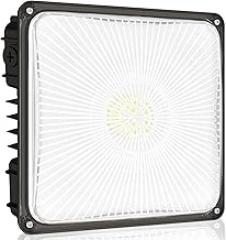 HYPERLITE 100W Canopy LED Lights: 14000LM 1-Pack IP65 Commercial Gas Station Lighting - Square Aluminum Industrial Heat Dissipation for Parking Garage Carport
