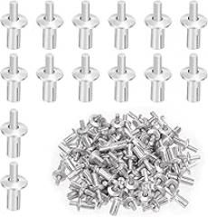 Keadic 100Pcs M5 x 9mm Aluminum Core Rivets with Round Head Assortment Set with Plastic Case, Half Round Head Hammer Expansion Drive Blind Rivets for Electronic Mechanical Equipment