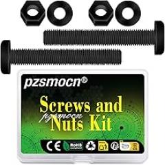 90 Pieces/30 Sets M6*70 mm Plastic Black Nylon Cross Round Head Screw Hexagonal Nut Combination Kit, with Insulating Washers, Standard Size, for DIY and Electronic Assembly.