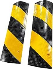 Heavy Duty Rubber Speed Bumps (3.3FT) 2-Pack - 25,000 lb Capacity, 2-Channel Modular Traffic Hump with 8 Bolts for Parking Lots, Driveways, Schools & Warehouses