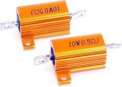 10 Watt 0.5 Ohm 5% Wirewound Resistor Electronic Aluminium Shell Resistor Gold (Pack of 2)