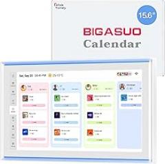15.6 Inch Family Digital Calendar - Chore Chart, Meal Planner, Photo Display, FHD Interactive Touchscreen with LED Reminder, Wall & Desk Mount Smart Electronic Planner
