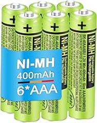 BK-40AAABU 6Pack NI-MH Rechargeable AAA Batteries 400mAh 1.2V AAA Rechargeable Battery for Panasonic Cordless Phones,Remote Controls, Electronics