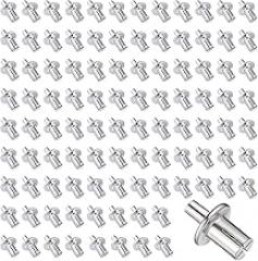 100 Pcs M5 x 7 mm Aluminum Core Rivets with Round Head, Knock-On Impact Type Expanding Blind Rivet for Households, Mechanical, Electronic Equipment
