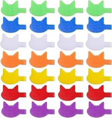 32 PCS Cat-Shaped Cable Labels - Reusable Write-On Cord Organizers for Wires, Chargers, Electronics | 8 Color Kitty Wire Labels for Home & Office