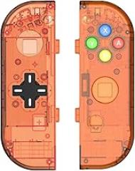Translucent NS Joycon Handheld Controller Housing with D-Pad Button DIY Replacement Shell Case for Nintendo Switch Joy-Con (L/R) Without Electronics (Joycon D-Pad-Fire Orange)