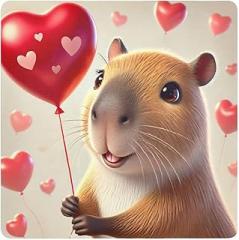 Joko Ivery Capybara Valentines Balloon Heart Protective Wrap 13.8