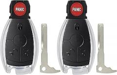 2X New Replacement Remote Key Fob Shell / CASE Compatible with & Fit for Mercedes Benz Vehicles - MPN KR55WK49046-01 (NO Electronics or Chip Inside)