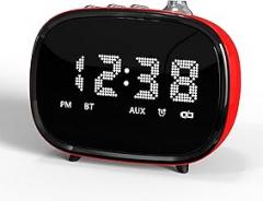 iTOMA Retro Alarm Clock with Bluetooth, Time Display, Alarm Setting,TF Card Slot, AUX Jack, Hands-Free Calling, Vintage Decor for for Home/Outdoor (138)