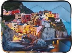 Laptop Case 13, 13.3, 14 Inch Seaside Town Blue Shockproof Protective Notebook Case Portable Electronic Device Cover