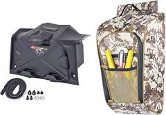 Goldfire UTV Cab Pack Center Seat Bag + Electronic Device Holder with Storage Box Organizer Tray for Polaris RZR XP 1000, Sporty Black Phone Tablet GPS Holder Mounts