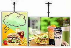 Led Movie Poster Frame, Adjustable Hanging Standing Sign Holder, with Snap-Open Frame Display, Restaurant Coffee Beverage Shop Display Board Sign, with Telescopic Rod 50×70cm/19.37×27.6in