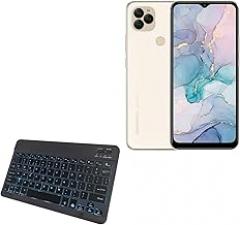 BoxWave Keyboard Compatible with General Mobile GM 22S - SlimKeys Bluetooth Keyboard - with Backlight, Portable Slim LED 7 Colors - Jet Black