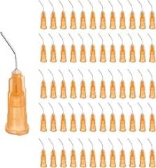 uxcell 60 Pcs Pre Bent Dispensing Needle Tips, 25 Gauge Stainless Steel 45 Degrees Bent Dispensing Tips 0.5