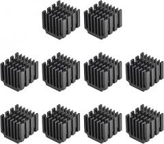 uxcell 14.5x14x13mm Black Thermal Self Adhesive Aluminum Heatsink Electronic Radiators 10 Pcs