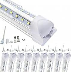 T8 Integrated LED Tube Light 2FT 20W, V-Shaped Design, High PF>0.9, Flicker-Free, 20W Replacement for Fluorescent Tubes,Pack of 10 (Nature White 4000K, 2FT 20W Clear Cover)