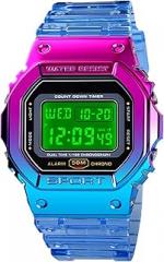 MASTOP Women's Men's Fashion Date LED Light Square Electronic Watch Waterproof Sports Multifunction Watches