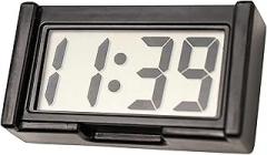 1 Pc Black Mini Car Clock, Digital Clock for Car Dashboard, Truck Dashboard Time Self-Adhesive Bracket Vehicle Electronic Digital Clocks for Automotive, Motorcycle