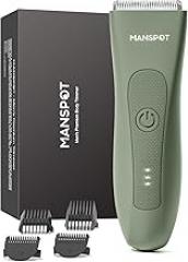 MANSPOT Manscape Hair Finishing Trimmers, Pubic Hair Trimmer for Men and Women, Electric Ball Trimmer Pubic Shaver,Hypoallergenic Ceramic Blade Heads,Waterproof Wet/Dry Groin Shaver,20 Times Usage