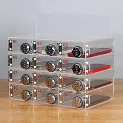 12/15 Slots Cell Phone Locker with Combination Lock, Clear Acrylic Storage Cabinet Bin, Wall Mounted for School Office Factory(31 * 19 * 22cm/12 * 7 * 9in)