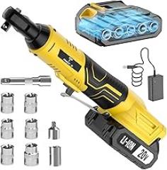 Tegatok 12 Cordless Ratchet Set, Includes Lithium Electronic Battery and Quick Charger, Nut Removal, Home, Car Repair Home Tool, Right Angle Wrench, Power Tool, Durable
