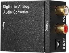Digital to Analog Audio Converter, Optical Coaxial Toslink to L/R with 96KHz Sampling Rate for Home Theater Sound Systems Professional Studio Equipment