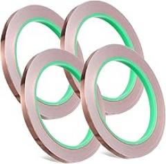 4rolls Self-Adhesive Copper Foil Tape Wide Versatile Conductive Copper Strip for Electronics Crafts and Repairs