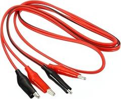 YOKIVE 1 Pair Test Leads, Double-end Alligator Clip Test Wire | Testing Electronic Components, Great for Electronic Test Work (Red, Black, 1M)